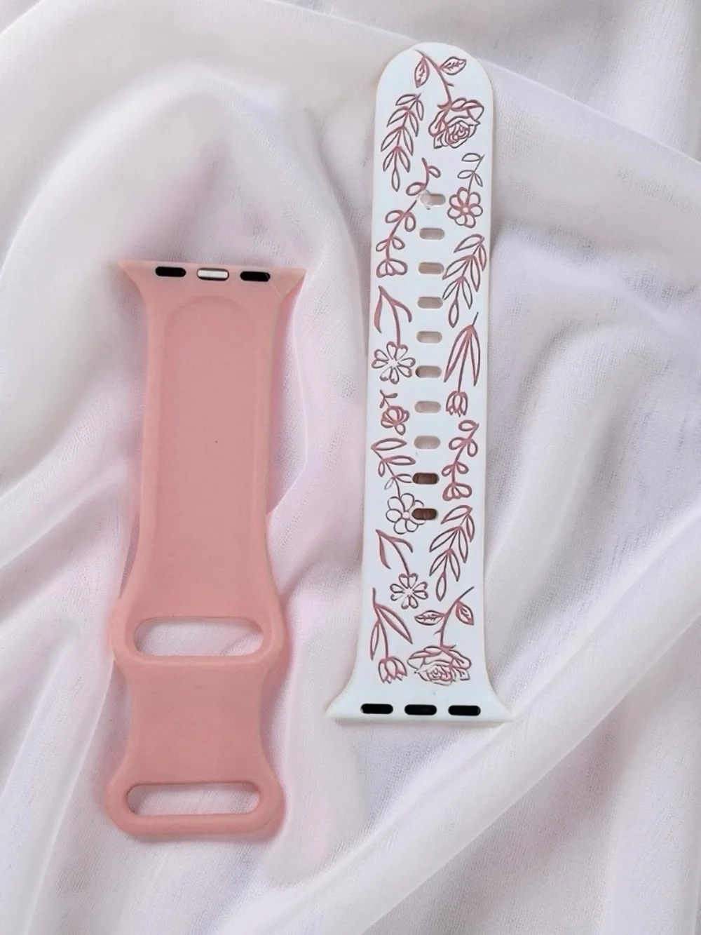 New Floral Design Apple Watch Bands 38mm 40mm 41mm in Pink White